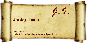 Janky Imre névjegykártya